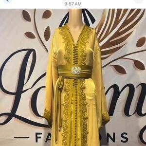 SOLD SOLD SOLD 
Elegant Gold Embroidered kaftan morrocan style organza